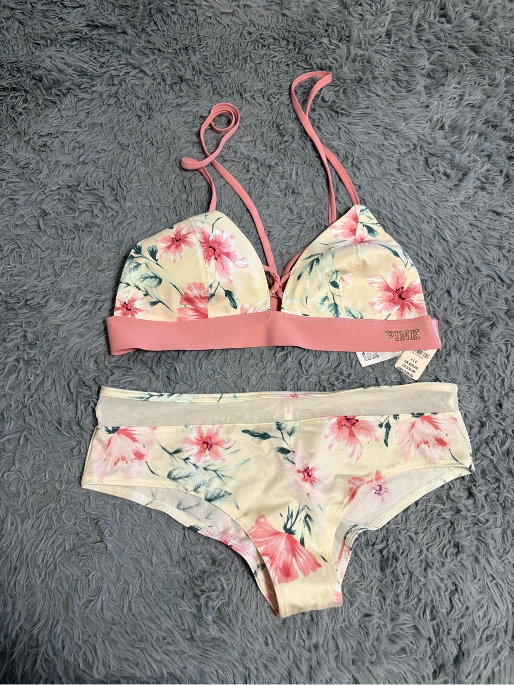 Victoria's Secret PINK Floral Bralette & Hipster Set